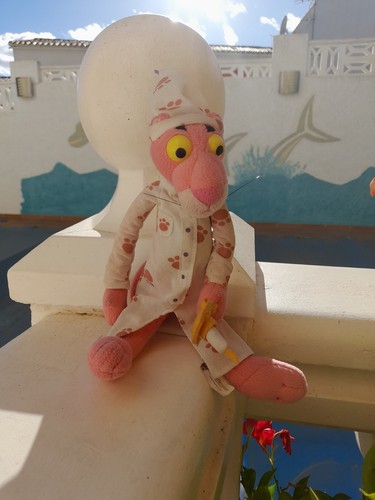 Pink panther plush stuffed - pink,
