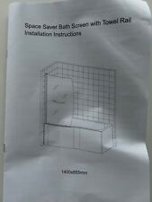 space saver curved b-bath shower screen with towel rail 1400x855mm