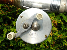 OLD TIME BRONSON "FLYER" MULTIPLYER REEL. MADE IN USA. FINE CONDITION & SCARCE.