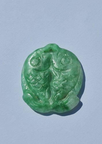 Green jade double - jade, pendant