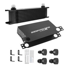 10-Row Transmission Oil Cooler Universal AN10 with Complete Mounting System