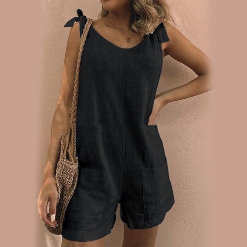 Womens linen cotton jumpsuit - womens,