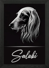 Elegant saluki framed wall - wall, art