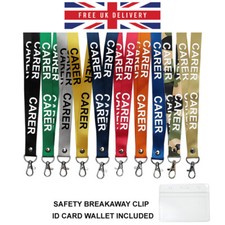 CARER printed Lanyard - neck strap, ID HOLDER Safety UK Stock HEALTH Key Worker