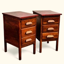 Pair Of Edwardian Oak Bedside