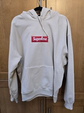 Supreme Box Logo Hooded Sweatshirt Stone Cream Size XLarge FW24