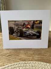 Jo Siffert Lotus Ford 1968 British Grand Prix Mounted Michael Turner F1 Print