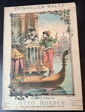 Victorian Sheet music The Gondolier Waltz on melody by Reginald Foy Otto Roeder