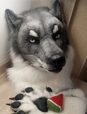 Wolf Fursuit Head and Paws Set