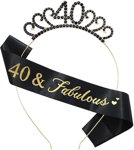 40th birthday sash and crown - birthday,