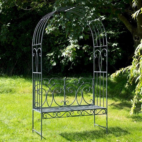 Metal garden bench seat with - garden,
