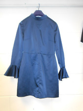 ZARA DARK BLUE SATIN LOOK SHORT DRESS - SIZE MEDIUM - VERY GOOD CONDITION