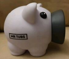 White & Grey Piggy Bank Promotional Item MR TUBS Pork Scratchings Crackling