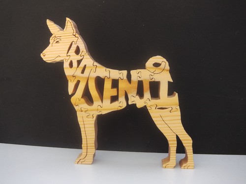 Basenji wooden dog - dog, puzzle
