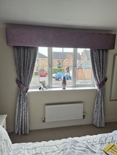 Silver and amethyst curtains - silver,