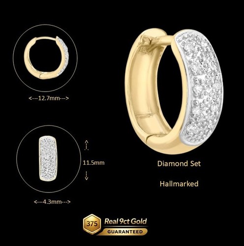 9ct diamond mens earring 10x - diamond,