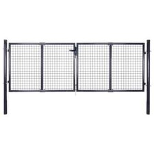 Mesh garden Gate Galvanised Steel 289x100  Grey W9N8
