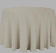Ivory  120" Round Polyester Table Cover Cloth Wedding Tablecloth