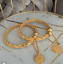 Brand New 22ct Gold Plated Ladies Bangles Indian/Pakistani One Size Adjustable