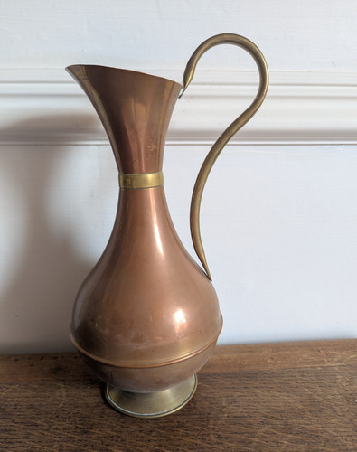 Vintage copper brass ewer - brass,