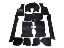 Black carpet set carpet suede with faux leather piping for Opel Manta A