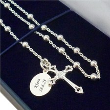 Sterling silver rosary beads - silver,