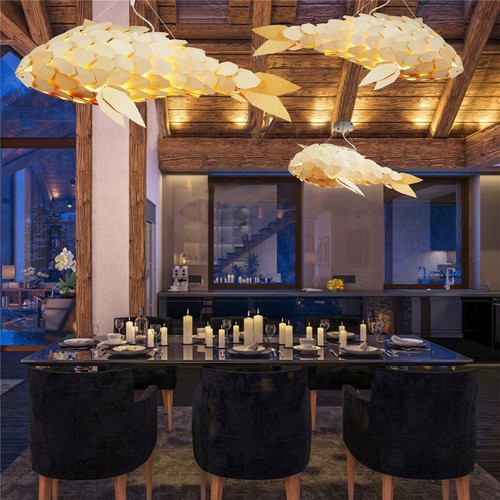 Wooden chandelier lamp - chandelier, ceiling