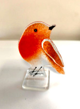 Cute Robin , Fused Glass  