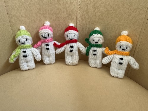Hand knitted snowman - knitted,