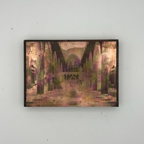 Vintage copper plate - wall, art