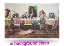 Large Vinyl Backdrop - Alice in Wonderland Mad Hatter Tea Party, 10ft X 6ft !!!