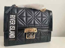 RIVER ISLAND Black RI shoulder faux  leather work everyday Bag new WITH TAGS