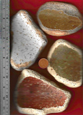 4 Large UK NORTH SEA BEACH POTTERY pebbles 1.61 Kg Ocean art Dunbar Scotland