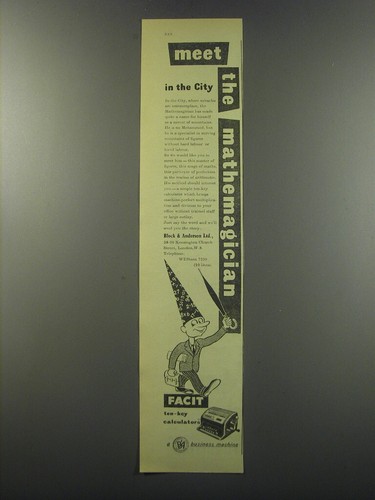 1955 facit ten key calculators - 1955, ten-key