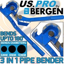 US PRO Pipe Bender Tube Bending Tool 3 in 1 180° Degrees Brake Fuel 6mm 8mm 10mm