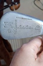 Leslie Cotton Rustless Spade Mashie 6 Iron, Fliweel, Wood Look Steel Shaft,