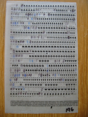 Sheet letraset upper - sheet,