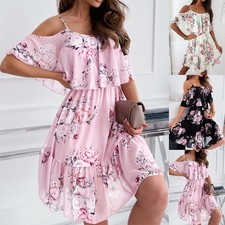 Womens Boho Floral Mini Dress