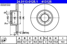BRAKE DISC ATE 24.0113-0125.1