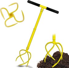 Never Used_Manual Twist Tiller Tool 99cm Long Handle Lawn Soil Aerator Weeder
