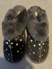 Bath And Bodyworks Black Star Slippers, L UK 7-8, Only been tried on