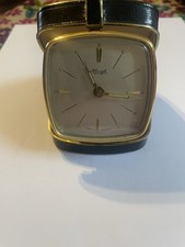 Kienzle Small Vintage Travel Alarm Leather Case Alarm Clock