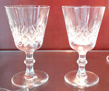 Heavy Cut Glass Wine Glasses x