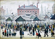 LS LOWRY, MARKET SCENE