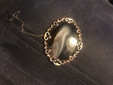 victorian agate brooch, in