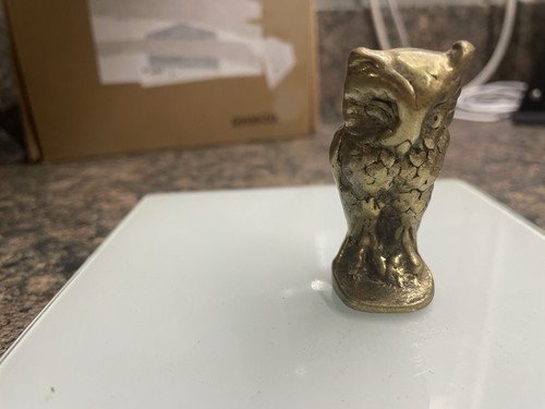 Brass owl figure - owl,
