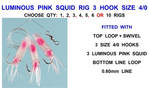 Lumi pink squid rig hook - lumi,