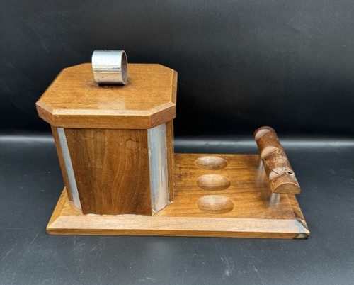 Vintage oak pipe rack - pipe,