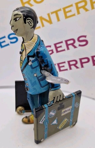 Vintage tin plate wind toy - tin,