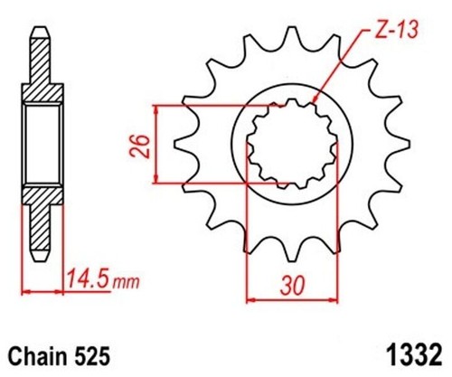 Sprocket 15z pitch 525 for - sprocket,